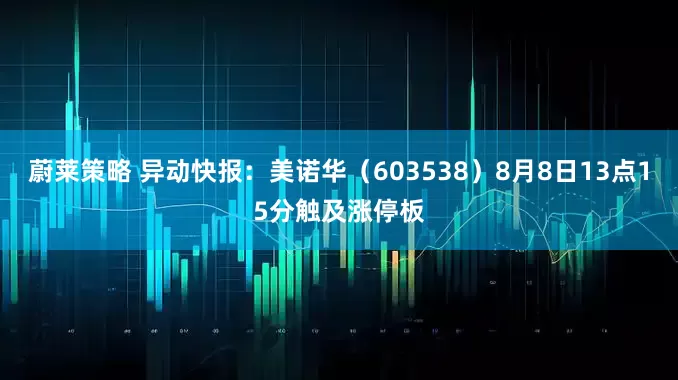 蔚莱策略 异动快报：美诺华（603538）8月8日13点15分触及涨停板
