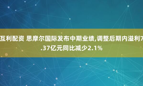 互利配资 思摩尔国际发布中期业绩,调整后期内溢利7.37亿元同比减少2.1%